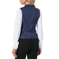thumbnail image 3 of INSPIRE CHIC Jacquard Steampunk Vest for Women's U Neck Single Breasted Floral Gothic Waistcoat XL Dark Blue, 3 of 5
