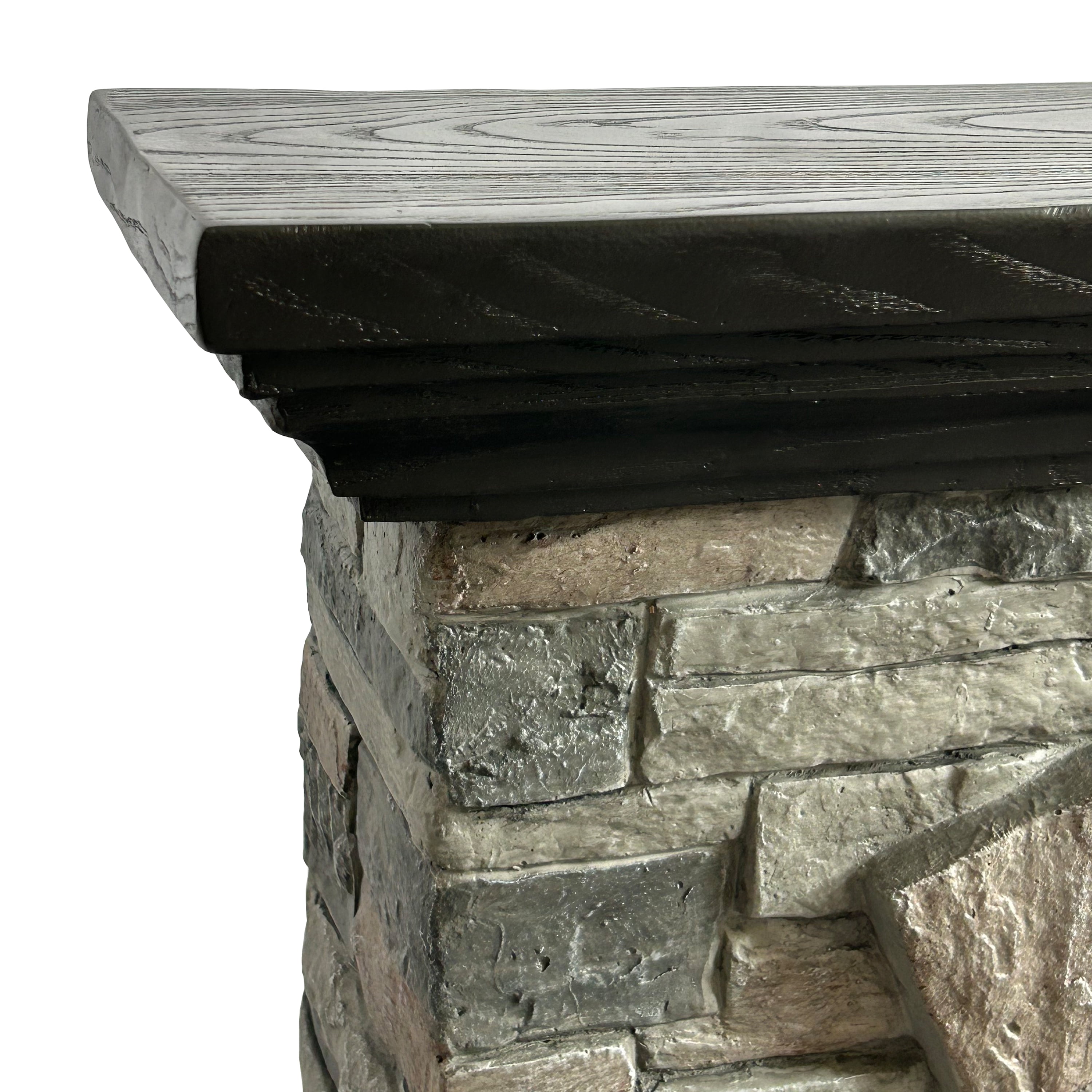 Joy River 40“ Grey Electric Fireplace with Faux Brick, Remote Control, and Adjustable Flame
