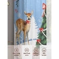 thumbnail image 6 of Christmas Deer Sheer Curtains 84 inches Long, Tree Flowers Snowflake Winter Blue Bottom Light Filtering Sheer Window Curtains Rod Pocket Voile Drapes for Bedroom Living Room, 2 Panels 52"W x 84"L, 6 of 6