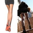 thumbnail image 4 of Huanledash Sexy Women's Ultra Sheer Transparent Line Back Seam Tights Stockings Pantyhose, 4 of 6