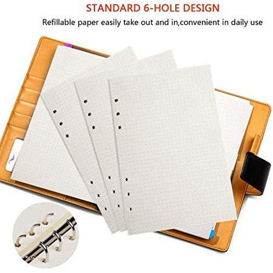 3 Pack A5 Dotted Paper, 6 Holes 135 Sheets A5 Refill Paper