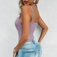 thumbnail image 7 of Camisole For Womens Adjustable Shoulder Straps Tank Tops Workout Cropped Ribbed Summer Camisole Sleeveless Tops Trendy Queen Purple XXL, 7 of 7