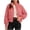 Red, variant on TGSLY Women's Gingham Cropped Jacket Lightweight Zip Up Stand Collar Outerwear Loose Casual Long Sleeve Fall Winter Coat with Pockets S