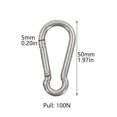 thumbnail image 2 of 12pcs Galvanized Iron Swing Spring Snap Hook Outdoor Camping Hiking Quick Link Heavy Duty Hammock Clip Rope Connector Traveling, 2 of 5