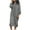 Gray, variant on Brilliant Sweatshirt Dresses Women Plus Zip Collar with Pockets 2024 Women's Long Sleeved V-Neck Solid Color Hooded Loose Fitting Dress Gray 4x