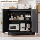 thumbnail image 5 of Yeshouse Aparador de ratán de 76 cm con 4 puertas y almacenamiento moderno | Consola decorativa y barra de café para sala, comedor y entrada, 5 of 7