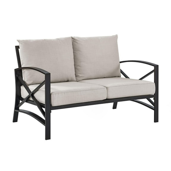 Outdoor Loveseat Metal Patio Furniture - Cozy Seating with Bronze Finish
