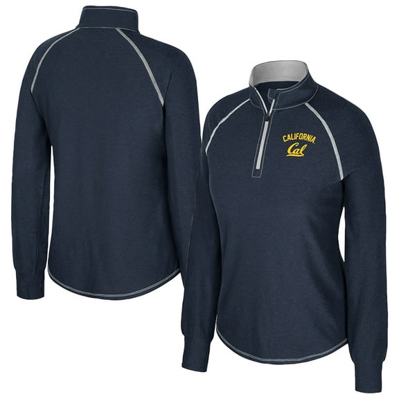 Women's Colosseum Navy Cal Bears Bikram Raglan Quarter-Zip Top