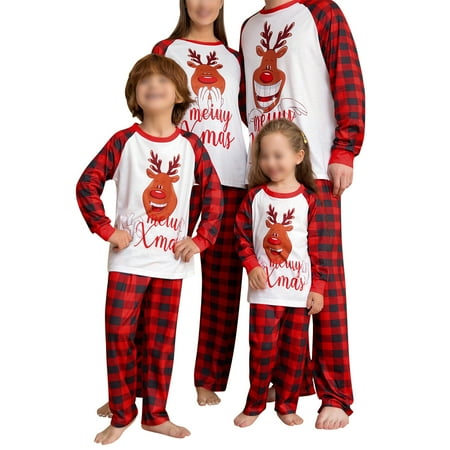 

Christmas Pajamas for Family Man Matching Sleepwear Xmas Elk Pajamas for Women Men Kids Baby