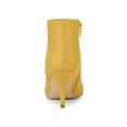thumbnail image 4 of BLISSFUL STEP Women's Pointed Toe Zipper Stiletto Heels Ankle Boots Yellow 7, 4 of 8
