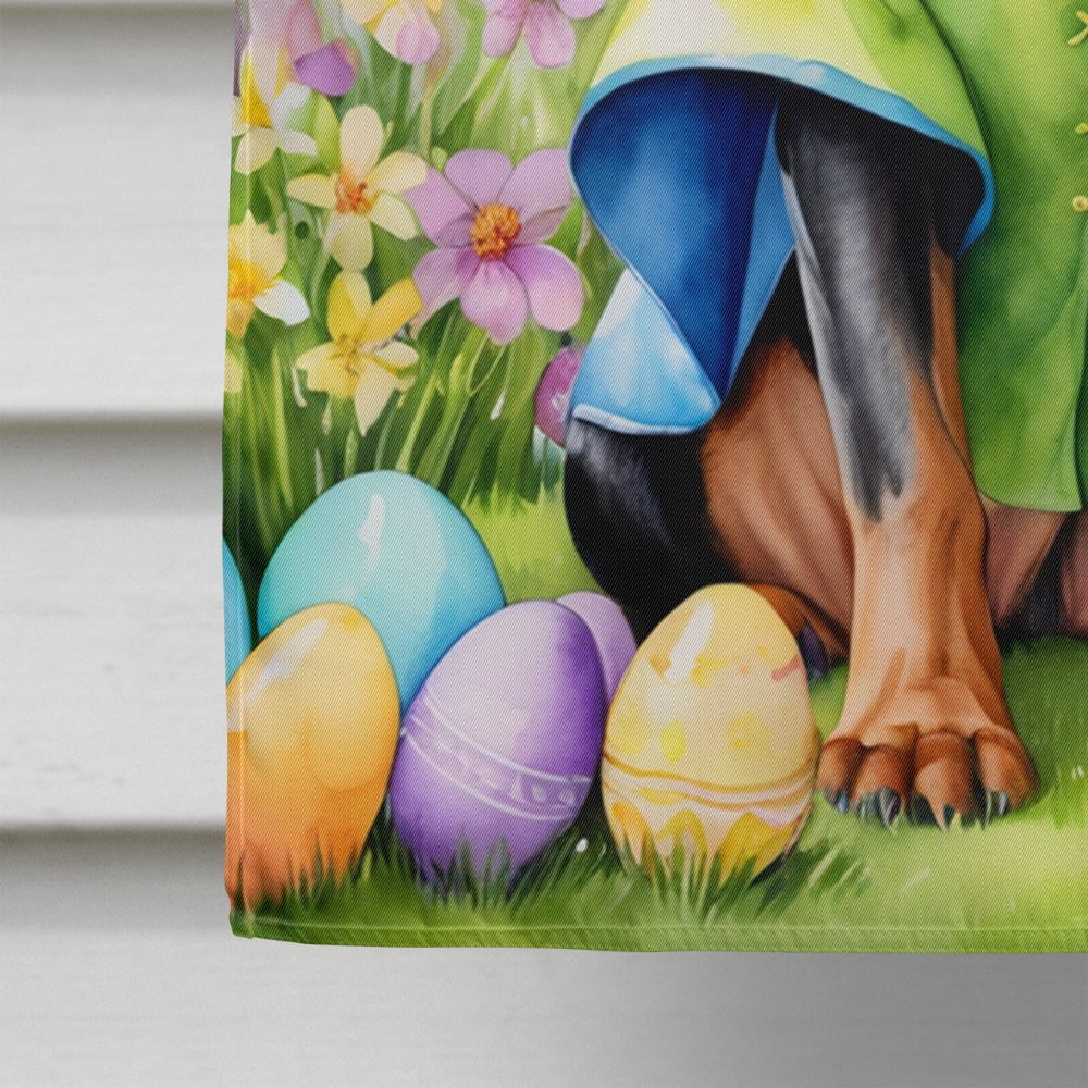 Black and Tan Coonhound Easter Egg Hunt House Flag 28 in x 40 in