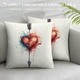 thumbnail image 3 of COMIO  Valentines Day Pillow Covers  Red Throw Pillow Covers for Holiday Love Hugs Heart Arrow Anniversary Wedding Cushion Covers Decoration for Sofa Decor, 3 of 5