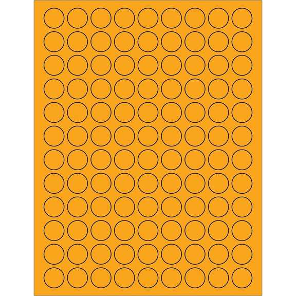 Tape Logic Circle Laser Label,3/4",Org,PK10800 LL190OR
