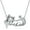 April - White Cubic Zirconia, variant on Cat Necklace with Birthstone 925 Sterling Silver Cat Pendant Necklace Gift for Women