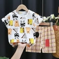 thumbnail image 1 of Toddler Boys Summer Outfit Set Two Piece Pajamas with Playful Cartoon and Floral Pattern Designs for Comfortable Bedtime, 1 of 3