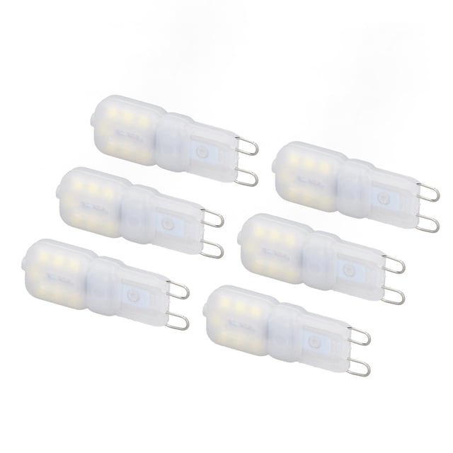 Bombilla lideró G9, 6 Bombillas G9 Regulables DE 3 W, Bombillas de Repuesto de Luz lideró de 2,0 x 0,6 Pulgadas, Mini Bombilla de Ahorro de Energía de 360 Grados para Lámparas de