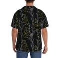 thumbnail image 5 of Vsdgher Lilies Flowers Print Men's Wrinkle Free Untucked Cuban Shirt Business Casual Button Down Shirts Short Sleeve Shirt, 5 of 7