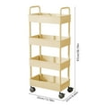 thumbnail image 3 of Rolling Cart, Utility Cart, 4-Tier Storage Cart with Armrests, Plastic Shelves, Casters for Kitchen, Bathroom, Living Room Organization, 3 of 6