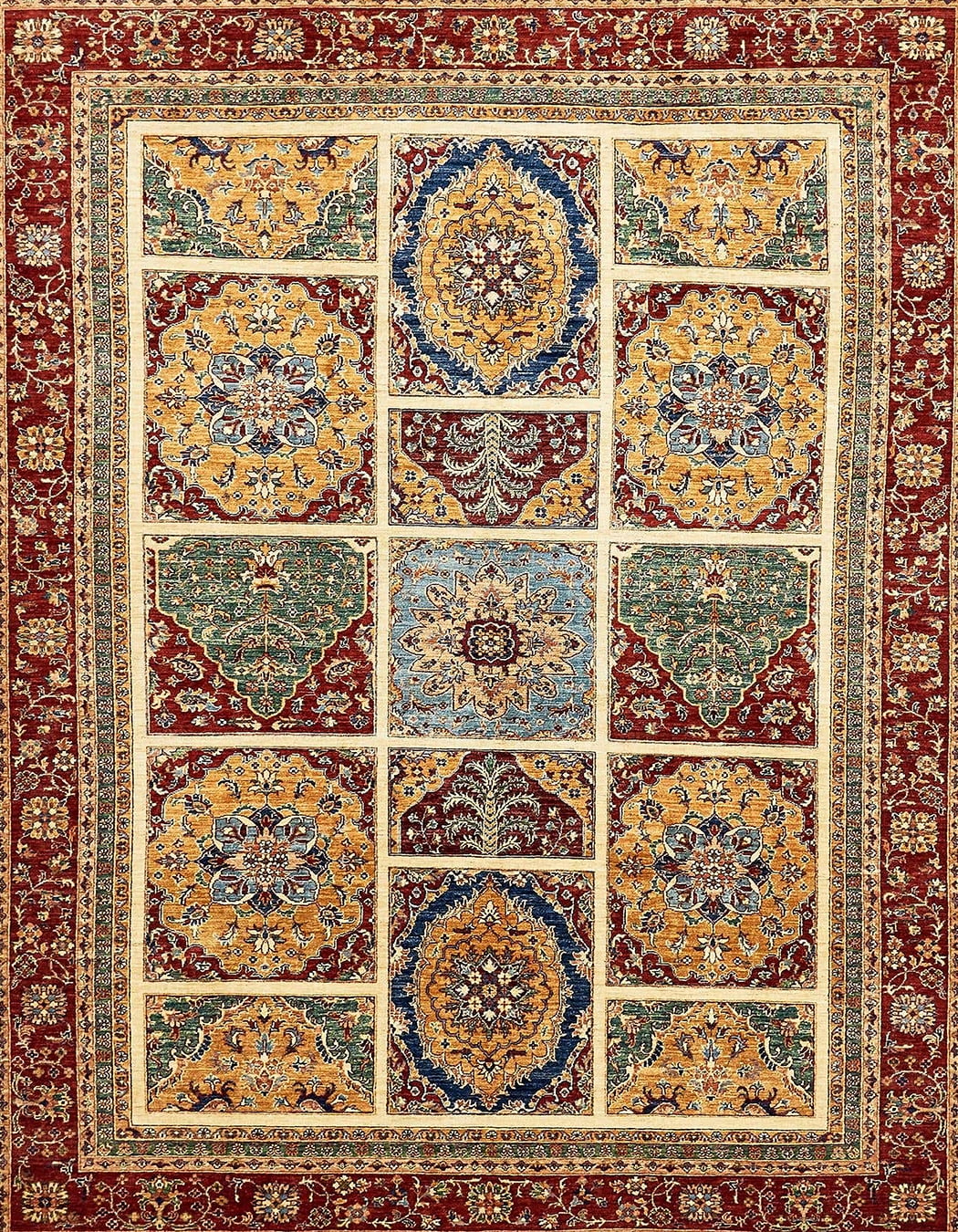 Ahgly Company Machine Washable Indoor Rectangle Abstract Saffron Red