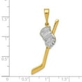 thumbnail image 2 of 14k Two-Tone Gold Solid Polished Hockey Stick Pendant - 2.1 Grams - Measures 42.3x21.5mm, 2 of 2