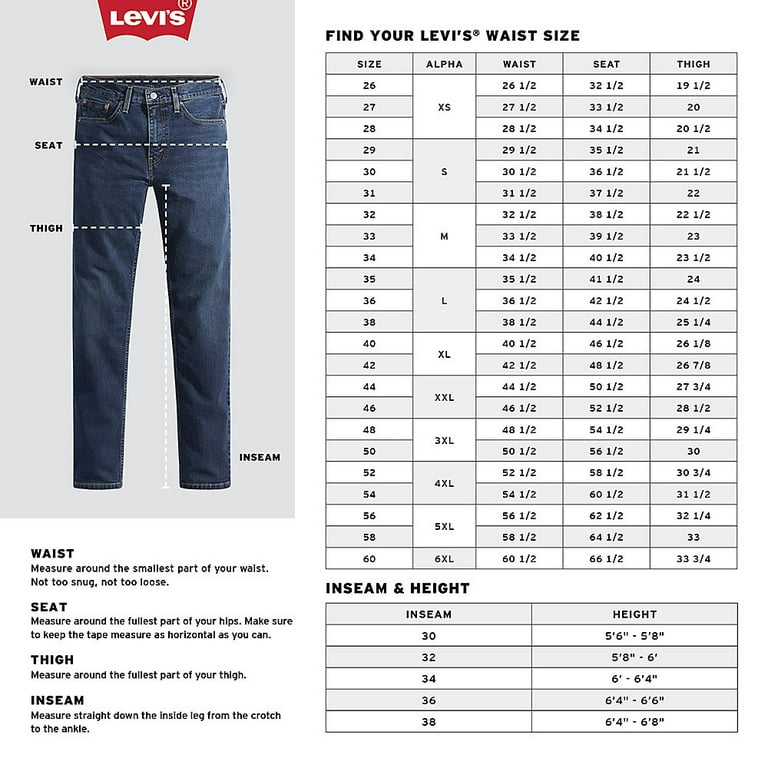 Levi's 501 Men's Straight Leg Jeans, Dark Blue, 34W x 32L