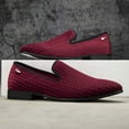 thumbnail image 3 of Mens Loafers Wedding Dress Shoes Slip-On Loafers for Men Tuxedo Suit Shoes, Red-02, 9.5US, 3 of 5