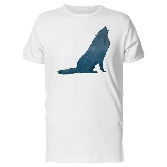 Silhouette Of A Howling Animal Wolf Tee Men's -Image by Shutterstock