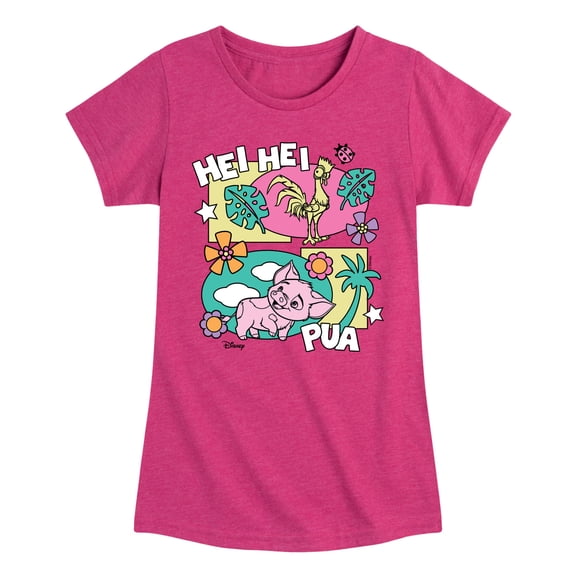 Moana - Hei Hei Pua - Youth Girls Fitted Short Sleeve T-Shirt