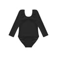 thumbnail image 3 of Nyeemya Girls Fleece Lined Bodysuit Long Sleeve Ballet Leotard Kids Dance Undergarment Thermal Black 150, 3 of 7