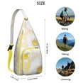 thumbnail image 3 of Vintage Floral Sling Backpack - Retro Daisy & White Blooms Pattern, Fashionable Multi-Functional Bag, 3 of 4