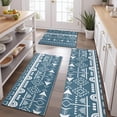thumbnail image 2 of Blue Geometric Triangle Arrow Pattern Kitchen Rugs Sets Of 3,Kitchen Runner Rugs Non Skid Washable,Decorative Kitchen Floor Mats for Kitchen,Sink,Laundry,17"x30"+ 17"x47" + 17"x59", 2 of 6