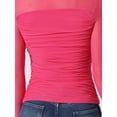 thumbnail image 5 of DARING DIVA Women's Sheer Panel with Side Shirring Mesh Top L Hot Pink, 5 of 6