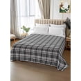thumbnail image 2 of Geometric Lattice, Full Size Flat Sheet, Wrinkleproof & Fadeproof Cooling Flat Bed Sheet Only, Black Grey Classic Farmhouse Plaid Breathable Soft Bedding Top Sheets 81 x 96 Inches, 2 of 8