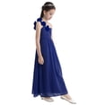 thumbnail image 4 of TiaoBug Kids Flower Girl Dress One-Shoulder Pleated Princess Wedding Bridesmaid Pageant Birthday Party Gown, 4 of 7