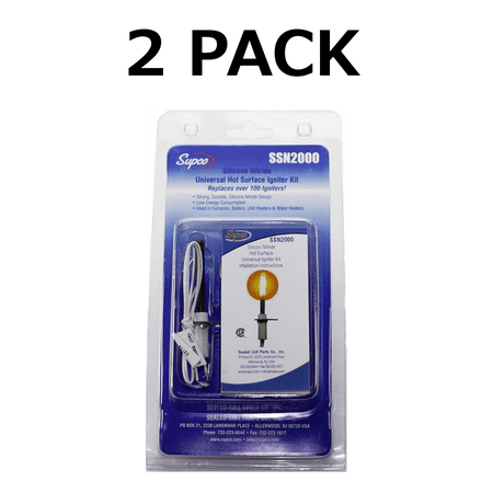 Nitride Igniter - 2 Supco SSN2000 Silicon Nitride Universal Furnace Igniter Kit 120V