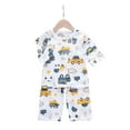 thumbnail image 1 of CAROOTU T-shirt à Manches Courtes Imprimé Dessin Animé pour Enfants Col Rond avec Shorts pour l'Été Plage, 1 of 7