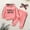 Pink, variant on Infant Baby Girl Long-sleeved Trousers Suit Letter Hooded T-shirt Leopard Stitching Long Pants Headband 3Pcs Clothes