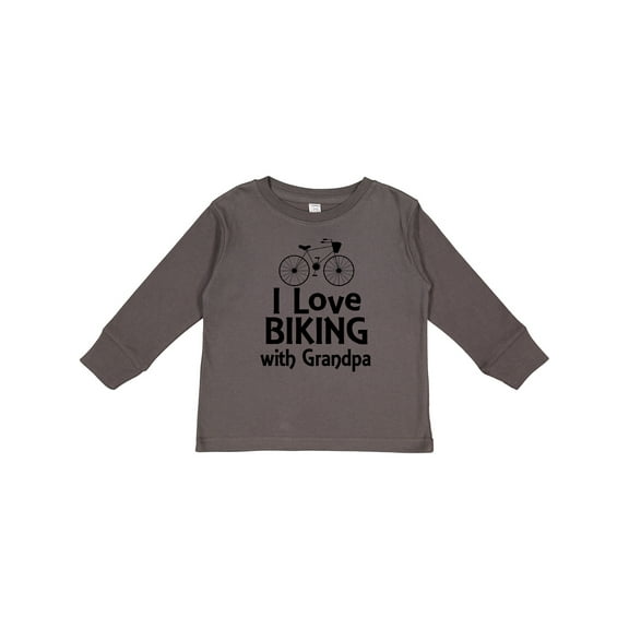 Inktastic I Love Biking with Grandpa Boys or Girls Long Sleeve Toddler T-Shirt