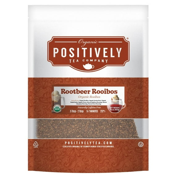 Positively Tea's Organic Root Beer Rooibos Tea, Loose Leaf, 1 Pound Bag