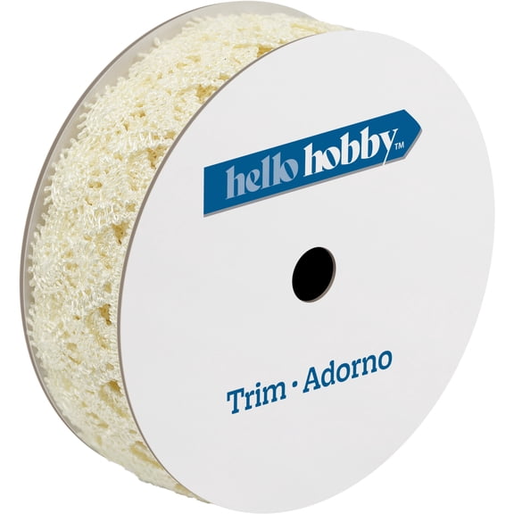 Hello Hobby Cream Flower Dot Lace Sewing Trim, 1 in x 3 yd