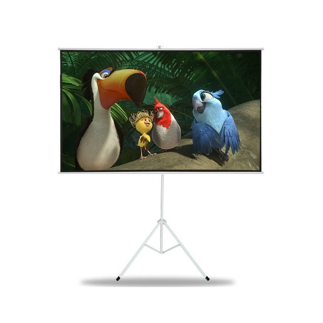 Portable Pull Down Projector Screen Folding Projection Screen Curtain 84 100 120 Inches 16:9 Easy To Assemble ,Easy to Use