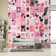 thumbnail image 3 of Idea4wall 4pcs Bold Pink Empowering and Trapical Stylish Graphic Wall Murals, Removable Self-Adhesive Stick Wallpaper Large Wall Stickers for Home Decorative, 96"x108", 3 of 5