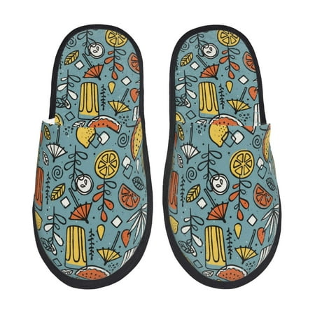 

Slippers for Women watermelon lemon Womens Slippers Fuzzy Winter House Shoes Soft Anti-Skid Slippers Indoor and Outdoor