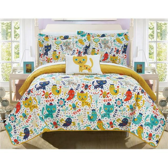 Chic Home BQS18915-US 4 Piece Orwell Reversible Quilt Set - Multi Color, Full Size