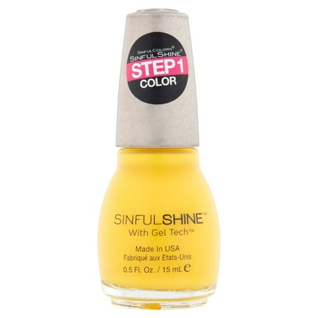 SinfulColors SinfulShine Step 1 Color Nail Color, Banana Apparel, 0.5 fl (Best Royal Blue Nail Polish)