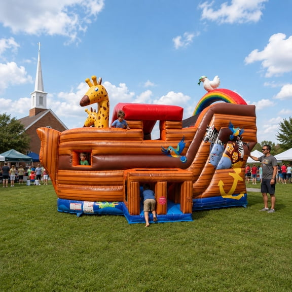 TentandTable Commercial Inflatable Bounce House with Slide - Noahs Ark Kids Jumper