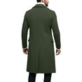 thumbnail image 6 of yuCgh Men's Wool Blend Trench Coat, Double Breasted Pea Coat with Notch Lapel, Long Overcoat for Casual & Smart Casual Outfits, Fall Winter Style,Army Green,L, 6 of 6