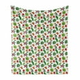 thumbnail image 1 of Jungle Leaves Soft Flannel Fleece Throw Blanket, Flowers and Plantation in All Shades of Green and Vibrant Hues Summer, Cozy Plush for Indoor and Outdoor Use, 70" x 90", Multicolor, by Ambesonne, 1 of 6