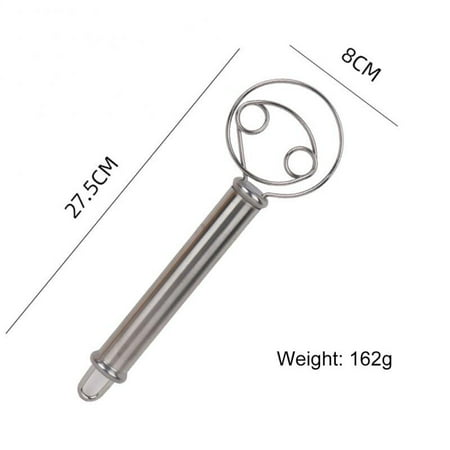 

Danish Dough Whisk Stainless Steel Dutch Style Bread Dough Mixer Wooden Handle Kitchen Baking Tools Cutlery Pastry