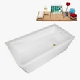 thumbnail image 4 of 59" Streamline B-352-117-GLD Soaking Freestanding Tub and Tray With Internal Drain in Polished Gold, 4 of 10